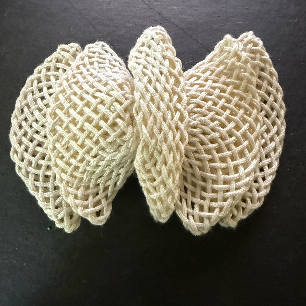 Cream Woven Bow Hair Clip vintage